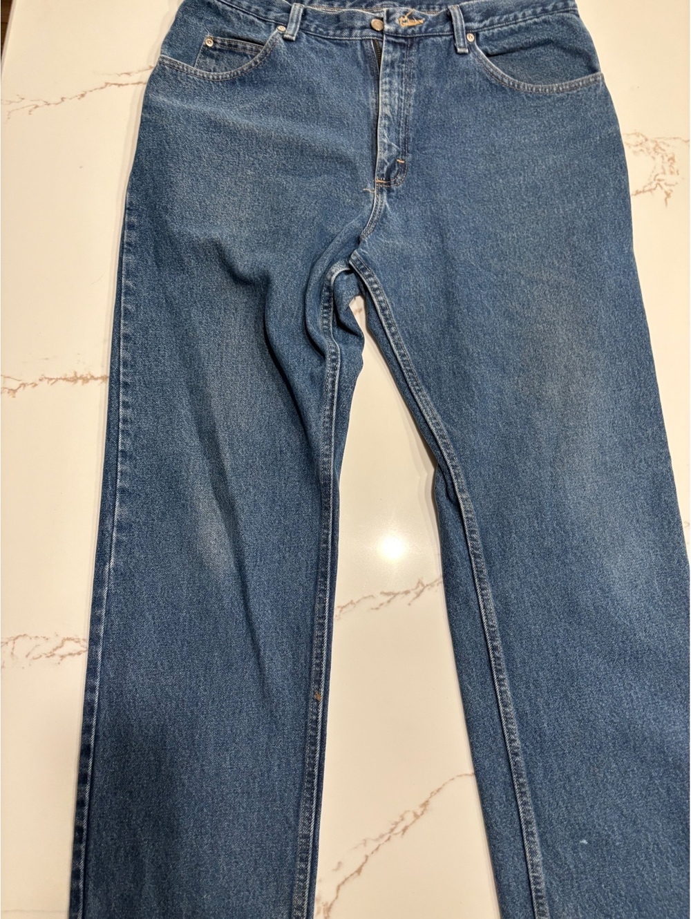 Wrangler Men's Relaxed Fit Blue Denim Jeans 36x32